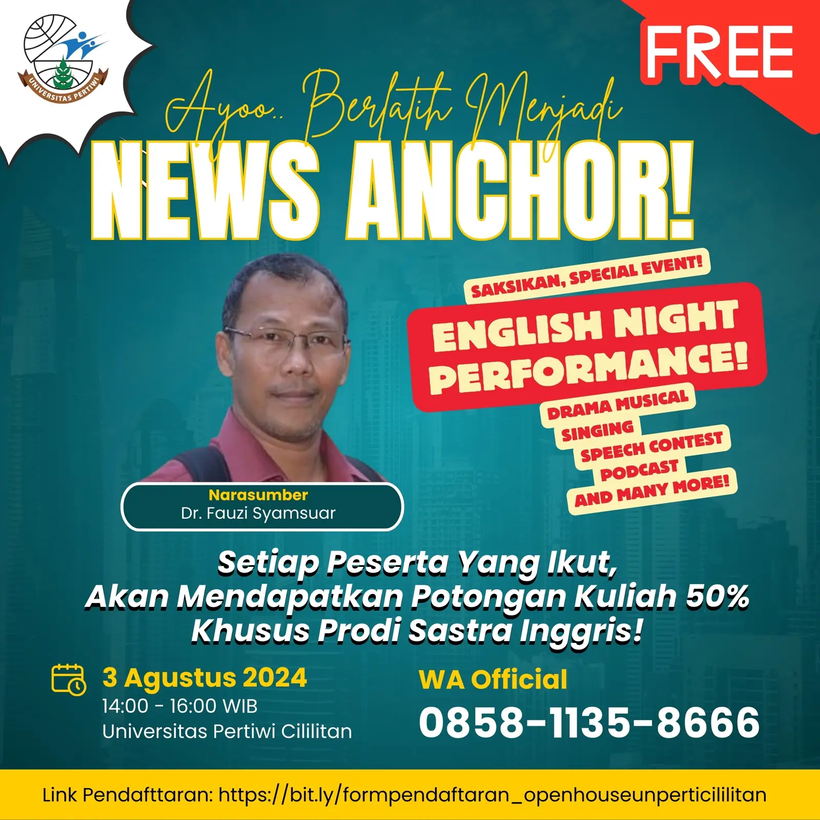 Latih Dirimu Menjadi News Anchor Profesional di Universitas Pertiwi