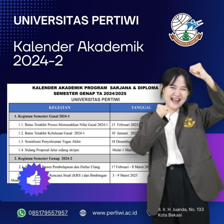 Kalender Akademik Semester Genap 2024-2 Universitas Pertiwi