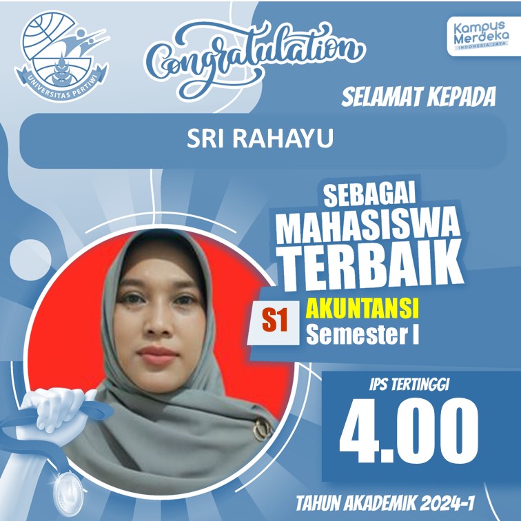 Selamat Kepada Sri Rahayu, Mahasiswa Terbaik S1 Akuntansi pada Tahun Ajaran 2024-Ganjil