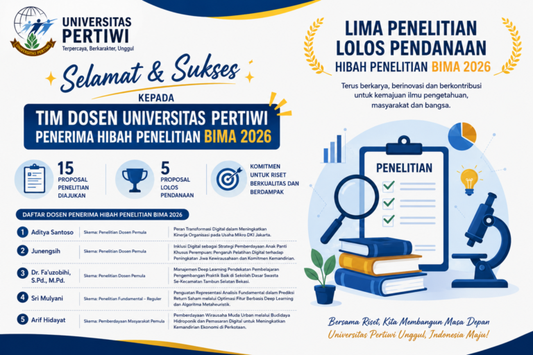 Lima Tim Dosen Universitas Pertiwi Raih Pendanaan Hibah Penelitian BIMA 2026, Bukti Komitmen Kampus dalam Menguatkan Budaya Riset