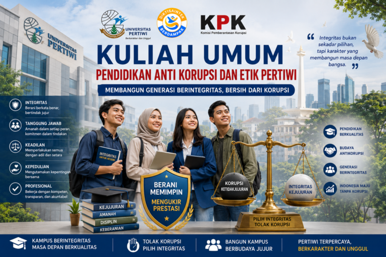 Universitas Pertiwi Gelar Kuliah Umum Pendidikan Antikorupsi dan Etika Pertiwi: Membangun Generasi Berintegritas, Bersih dari Korupsi